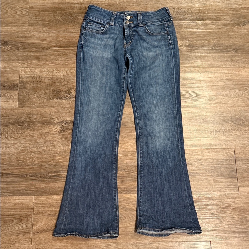 Red Engine Fire Bell Boot Cut Flare Jeans Size 27